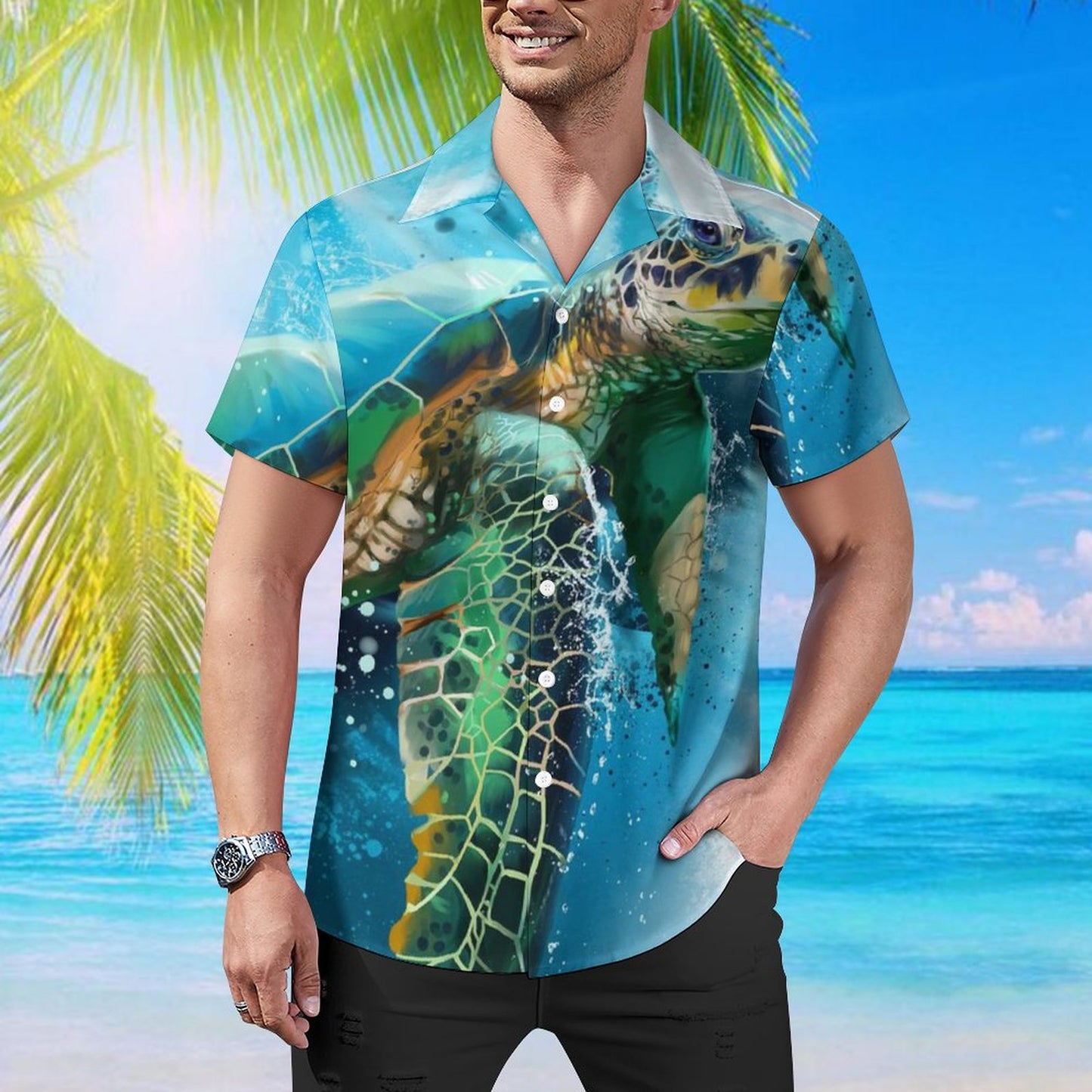 Men's Hawaiian Casual Short Sleeve Shirt 2305101810