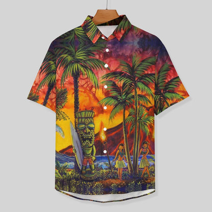 Tiki Chest Pocket Short Sleeve Hawaiian Shirt 2306100695