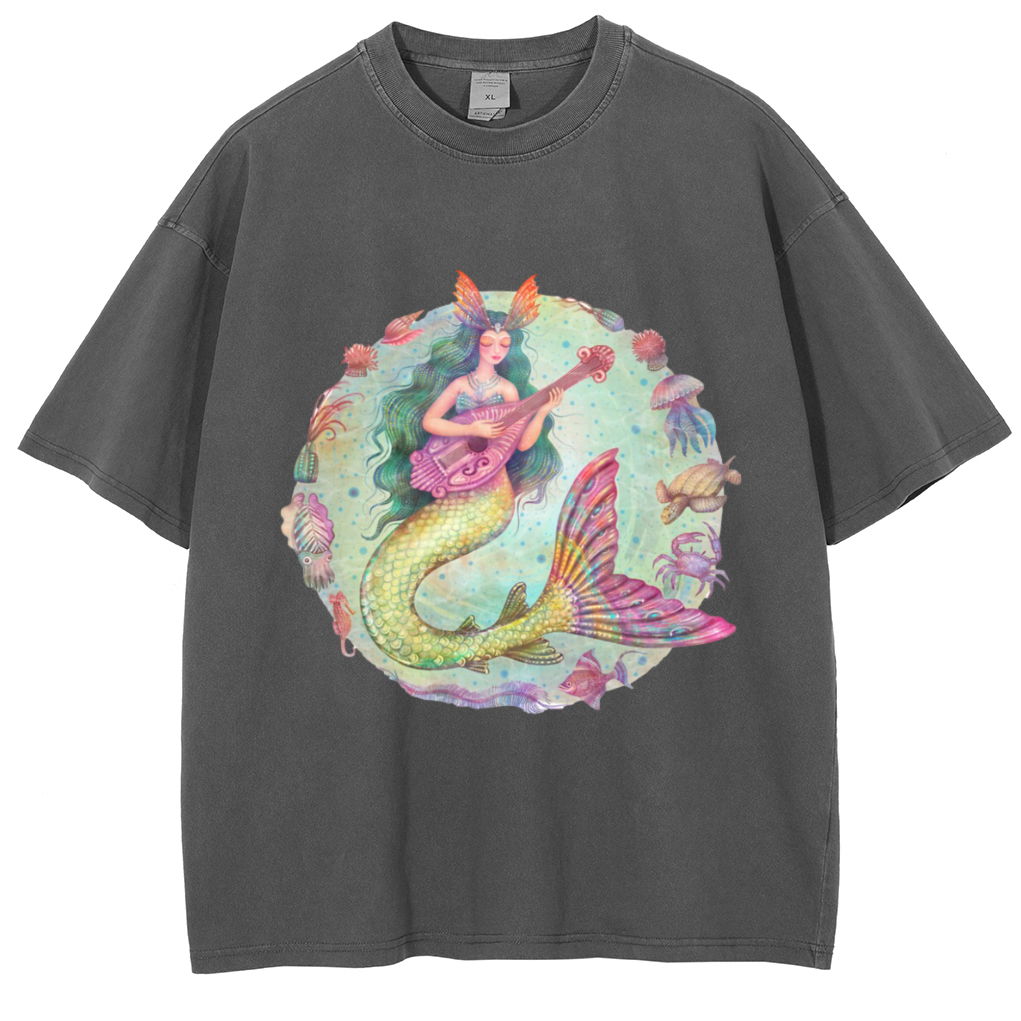 Mens Cotton Wash Solid T-Shirts Oversized Unisex Short Sleeve Streetwear Rap Hip Hop Basic Tee Tops