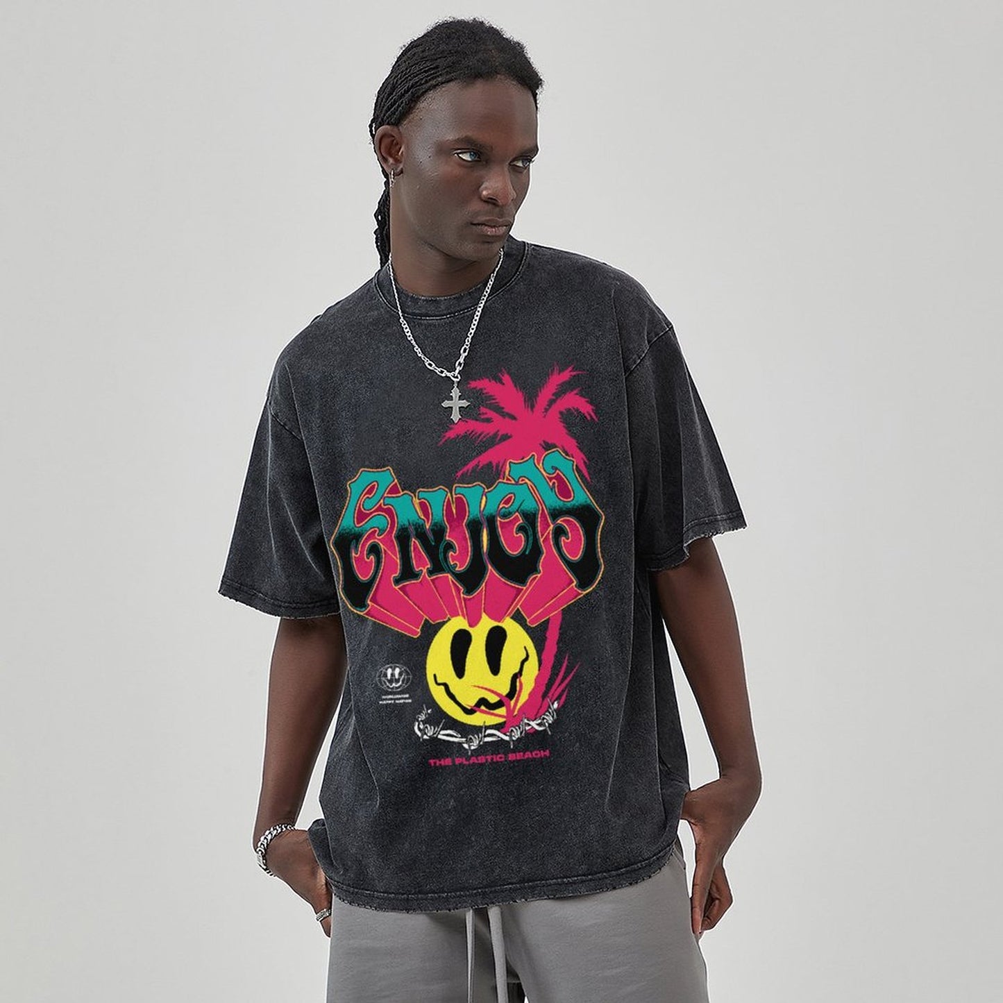 Unisex Vintage Solid Wash T-Shirts 2305101929