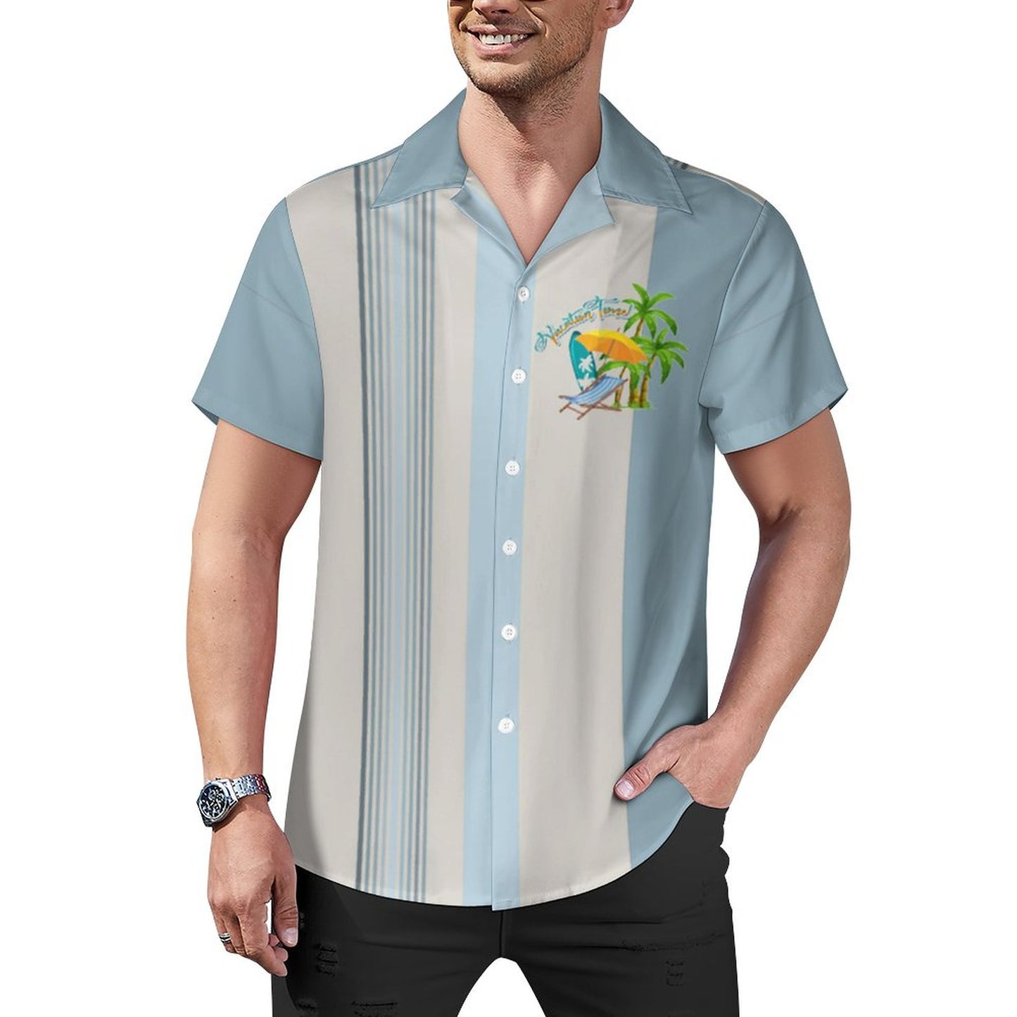 Men's Hawaiian Print Casual Shirt 2304107070