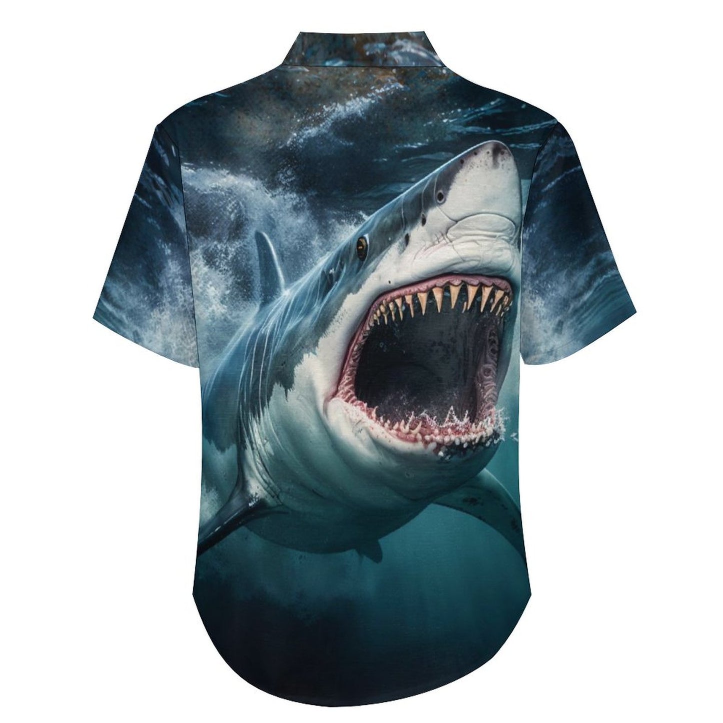 Men's Shark Painted Art Print Vacation Hawaiian Shirt