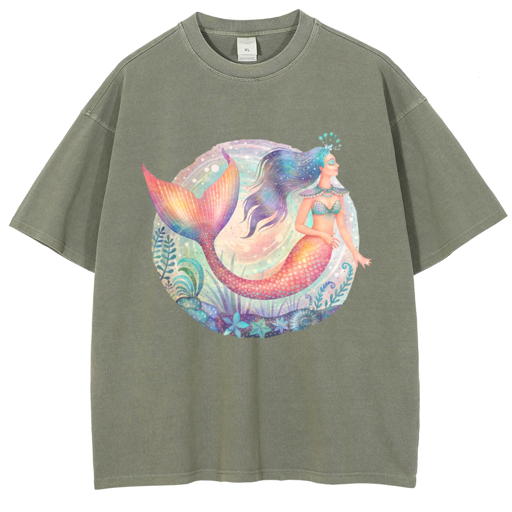 Mens Cotton Wash Solid T-Shirts Oversized Unisex Short Sleeve Streetwear Rap Hip Hop Basic Tee Tops