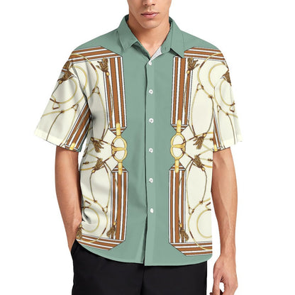 Men's Fashion Casual Printed Short Sleeve Shirts 2306101357