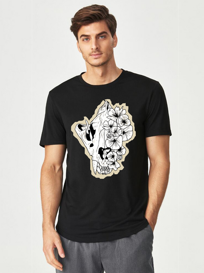 Unisex Round Neck Casual Printed Short Sleeve T-Shirt