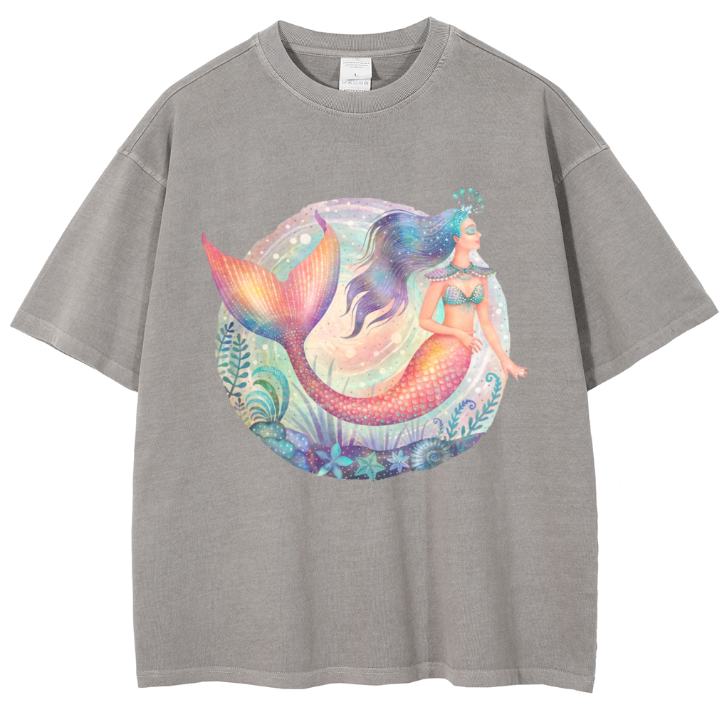 Mens Cotton Wash Solid T-Shirts Oversized Unisex Short Sleeve Streetwear Rap Hip Hop Basic Tee Tops