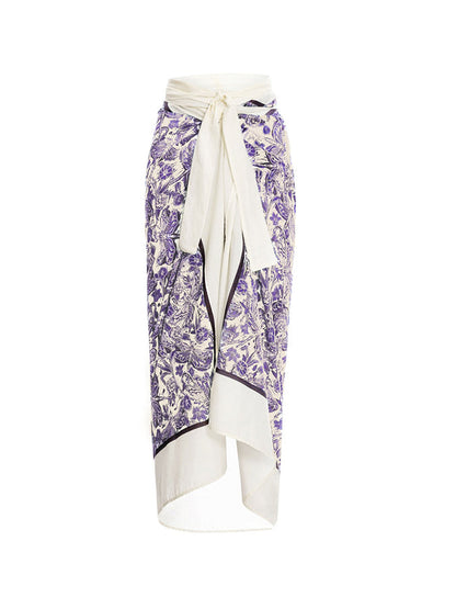 Purple Print Swimsuit  and Coverup