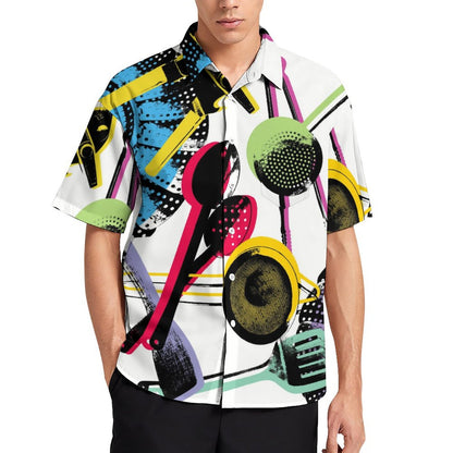 Men's Hawaiian Kitchenware Printed Vacation Shirt 2306101952