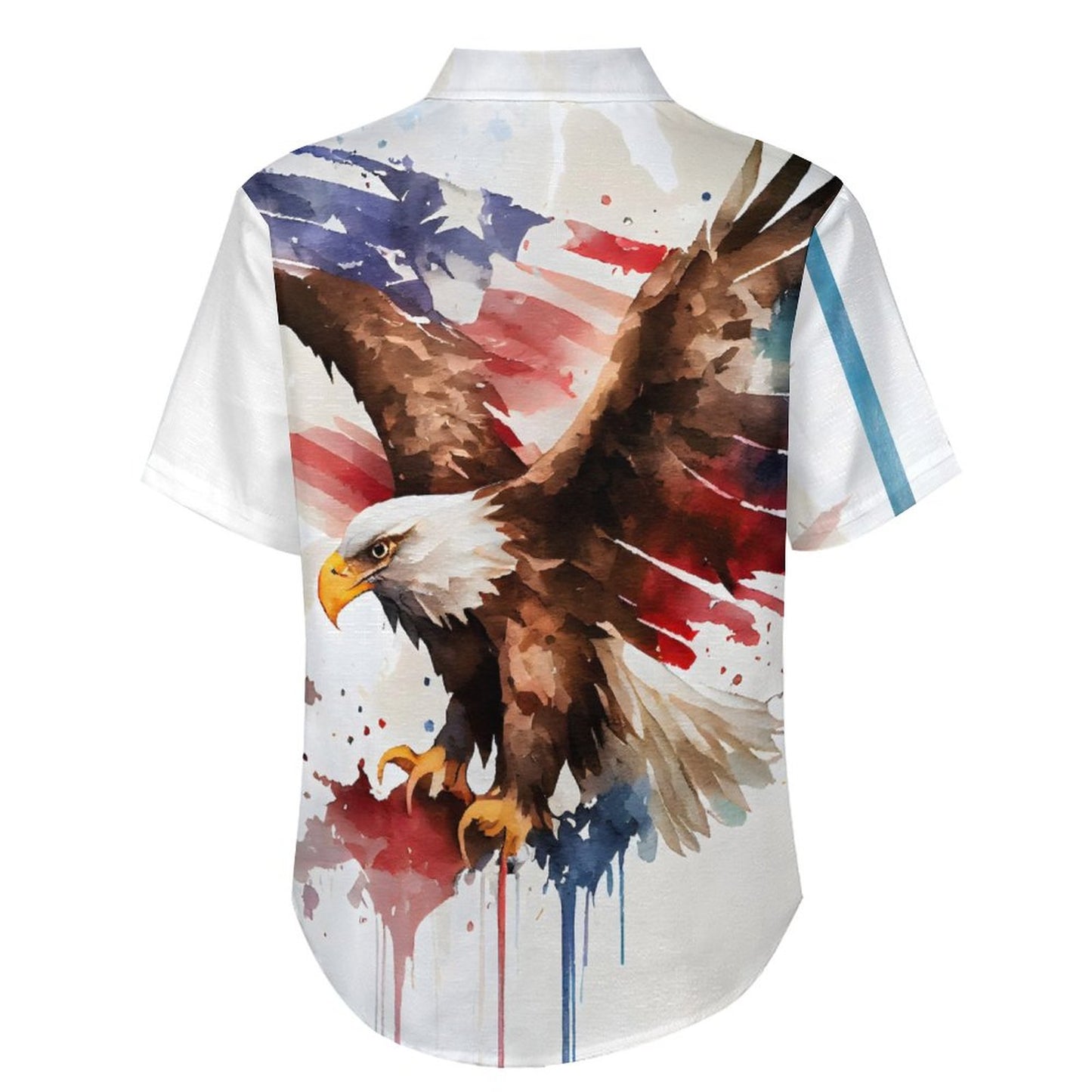 Men's Eagle Watercolor Art Print Vacation Hawaiian Shirt