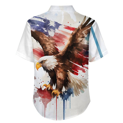 Men's Eagle Watercolor Art Print Vacation Hawaiian Shirt