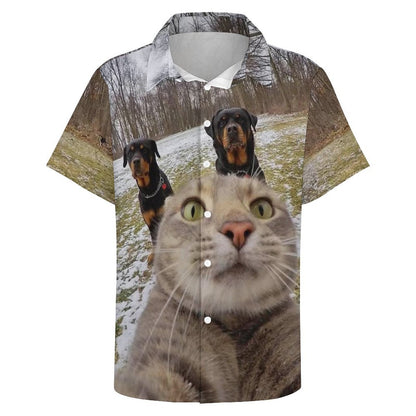 Men's Fashion Casual Printed Short Sleeve Shirts 2306103302