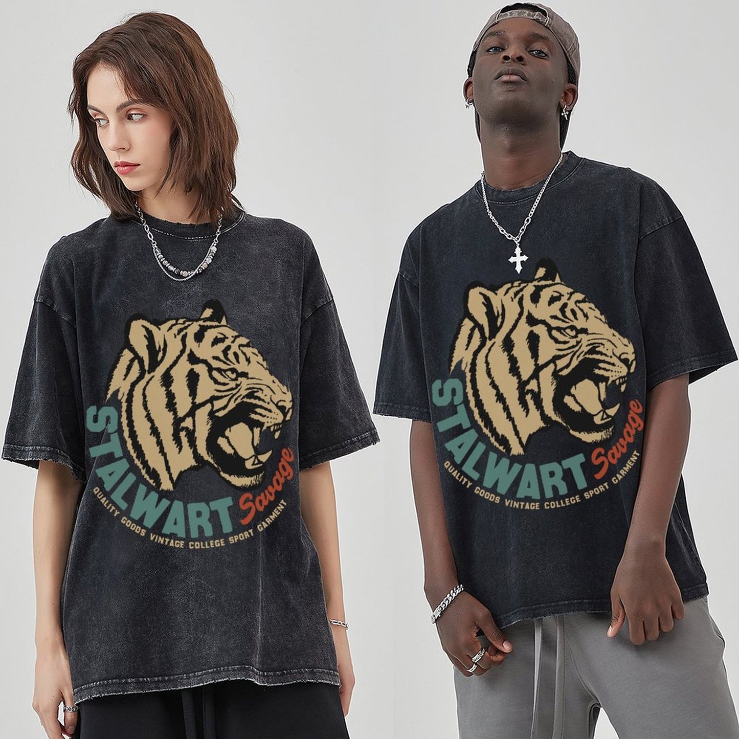 Mens Cotton Wash Solid T-Shirts Oversized Unisex Short Sleeve Streetwear Rap Hip Hop Basic Tee Tops 2305101622