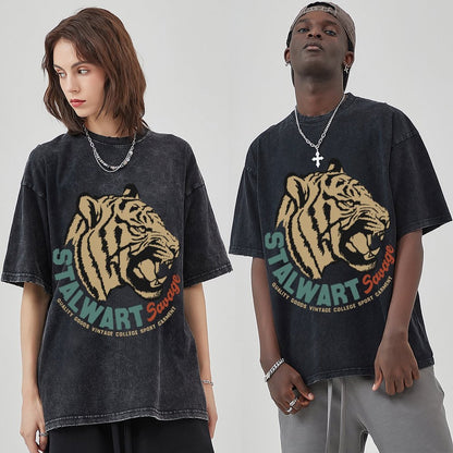Mens Cotton Wash Solid T-Shirts Oversized Unisex Short Sleeve Streetwear Rap Hip Hop Basic Tee Tops 2305101622
