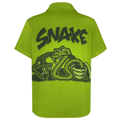 Men's Snake Print Casual Short Sleeve Shirt 2306102380