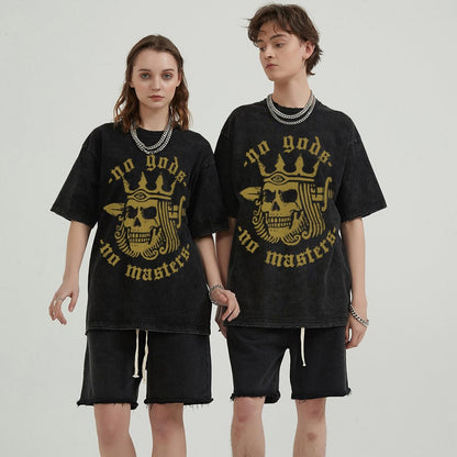 Mens Cotton Wash Solid T-Shirts Oversized Unisex Short Sleeve Streetwear Rap Hip Hop Basic Tee Tops 2305101630