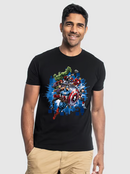 Men's Casual The Avengers Printed Round Neck Short Sleeve T-Shirt
