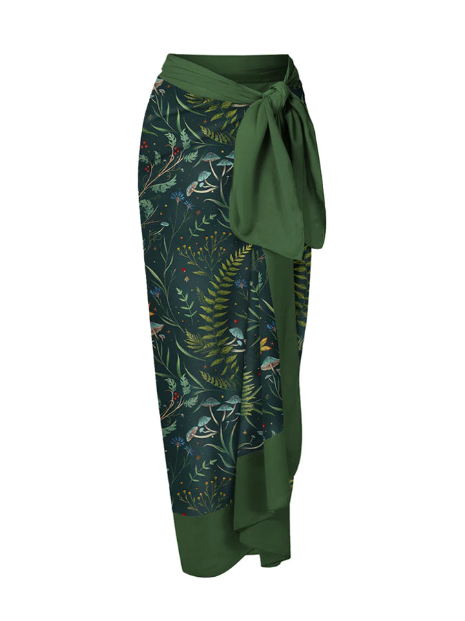 Garden Forest Printed One Piece And Skirt