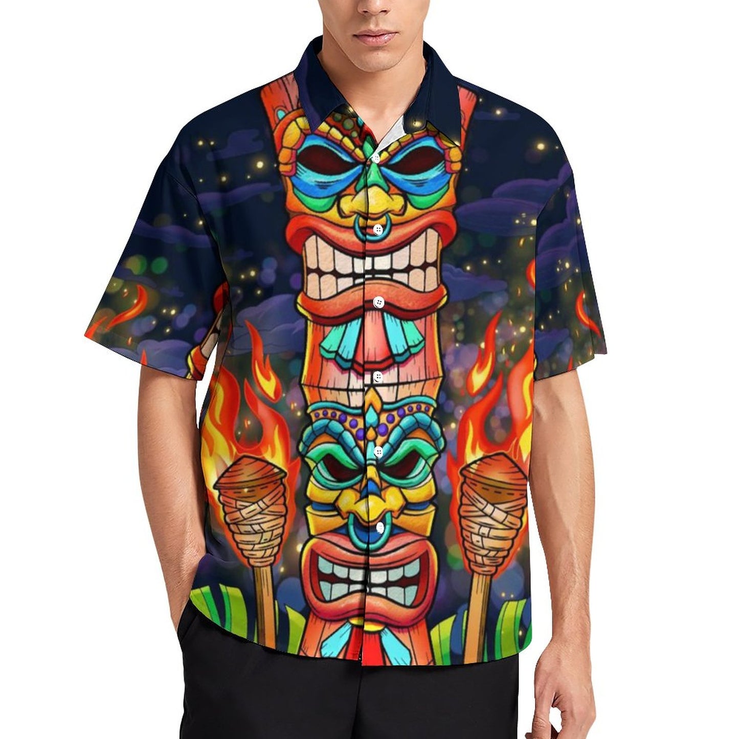 Men's Hawaiian Print Resort Shirt 2305101680