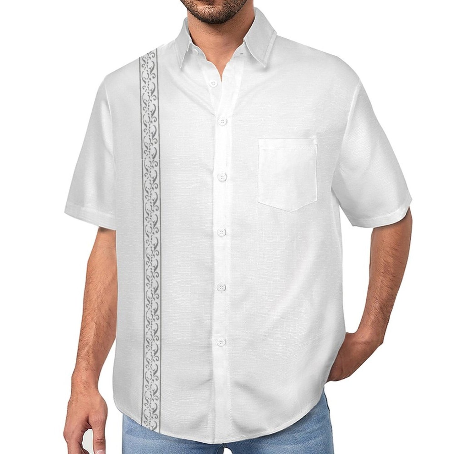 Geometric Print Hawaiian Men's Casual Shirt