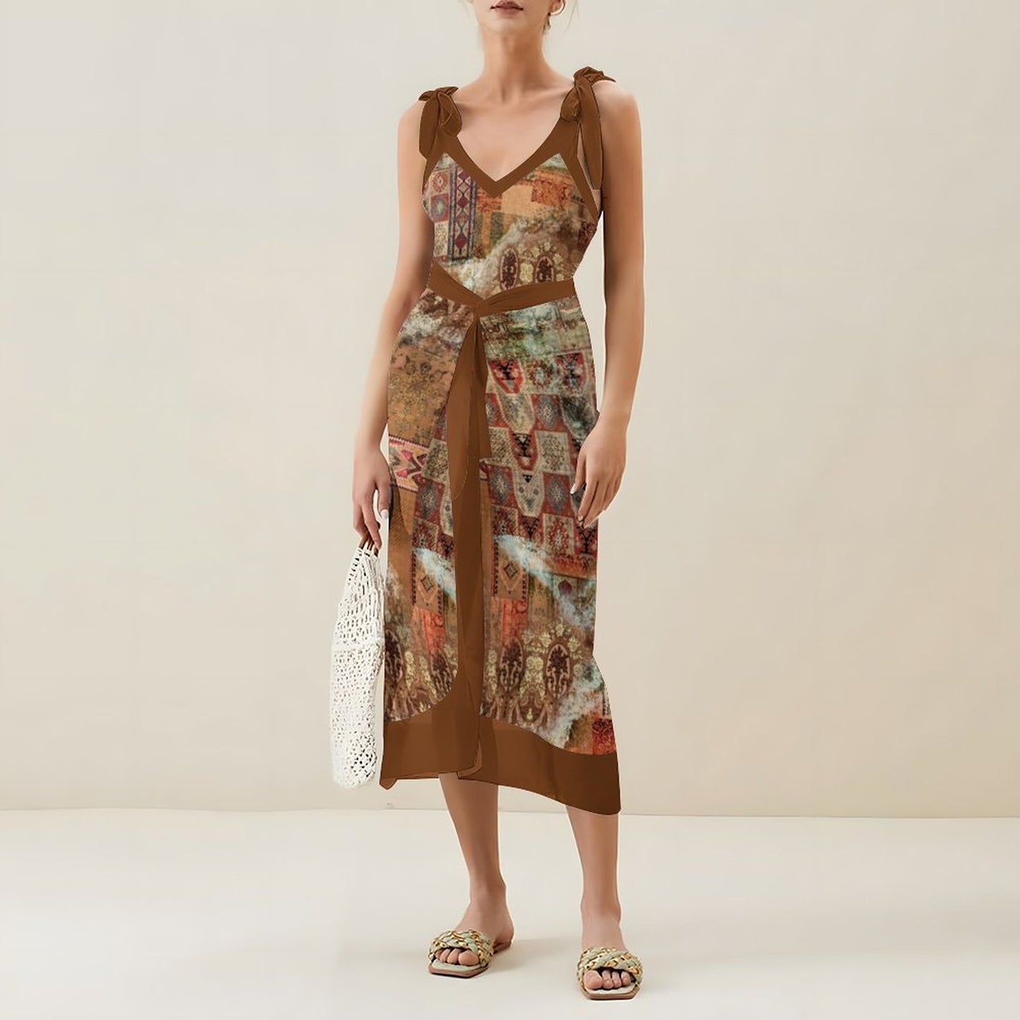 Casual Printed One-Piece Swimsuit And Cover Up 2305102833