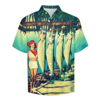 Men's Fish Print Vacation Hawaiian Shirt2306100697