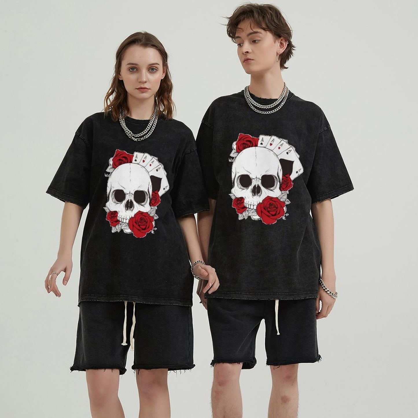 Unisex Vintage Solid Wash T-Shirts 2305104036