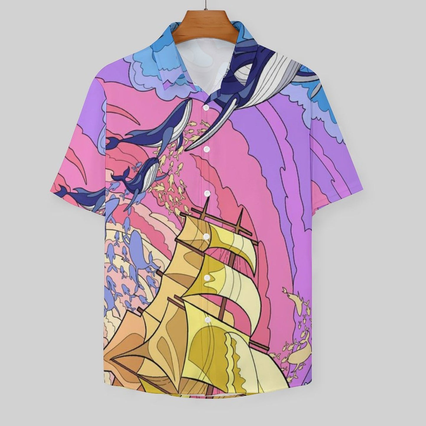 Men's Hawaiian Print Resort Shirt 2305101673