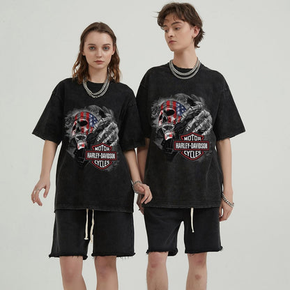 Unisex Vintage Solid Wash T-Shirts 2305104094