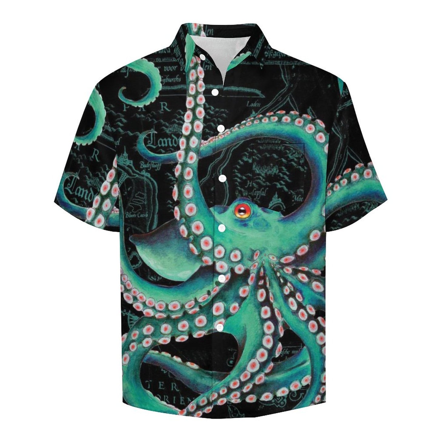 Men's Octopus Painted Art Print Vacation Hawaiian Shirt 2305106288