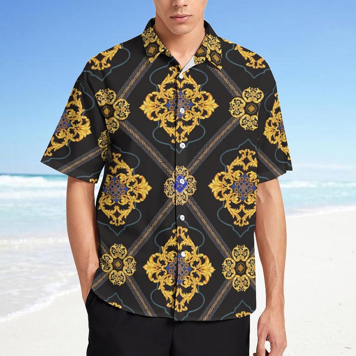Men's Fashion Casual Printed Short Sleeve Shirts 2306101496
