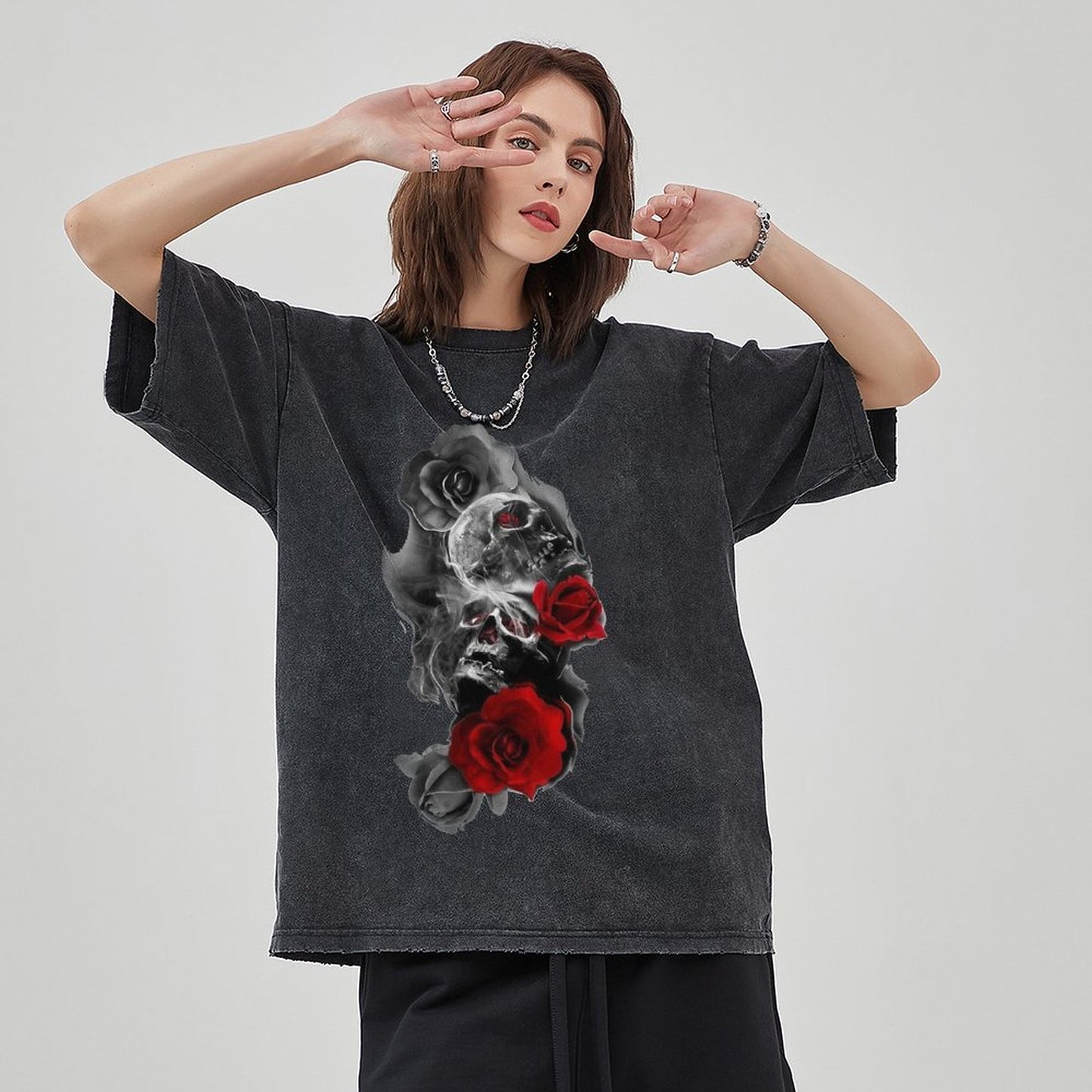 Unisex Vintage Solid Wash T-Shirts 2305104082