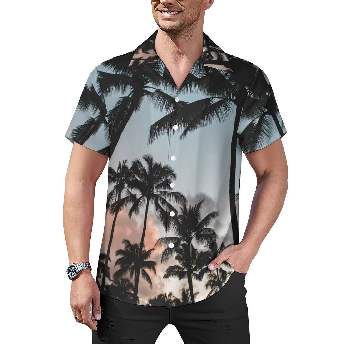 Men's Hawaiian Print Casual Shirt 2304107431
