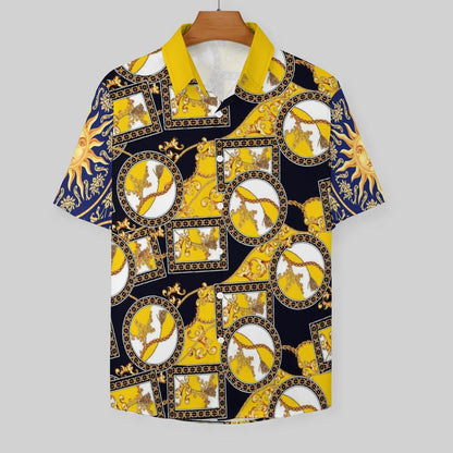 Men's Fashion Casual Printed Short Sleeve Shirts 2306100038