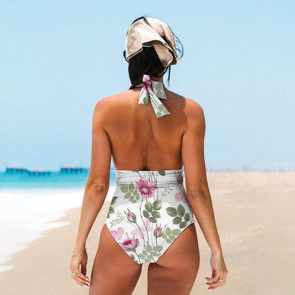 Casual Printed One Piece Swimsuit And Cover Up 2306102459