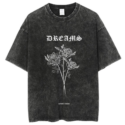 Unisex Vintage Solid Wash T-Shirts 2305102647