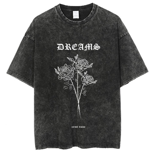 Unisex Vintage Solid Wash T-Shirts 2305102647