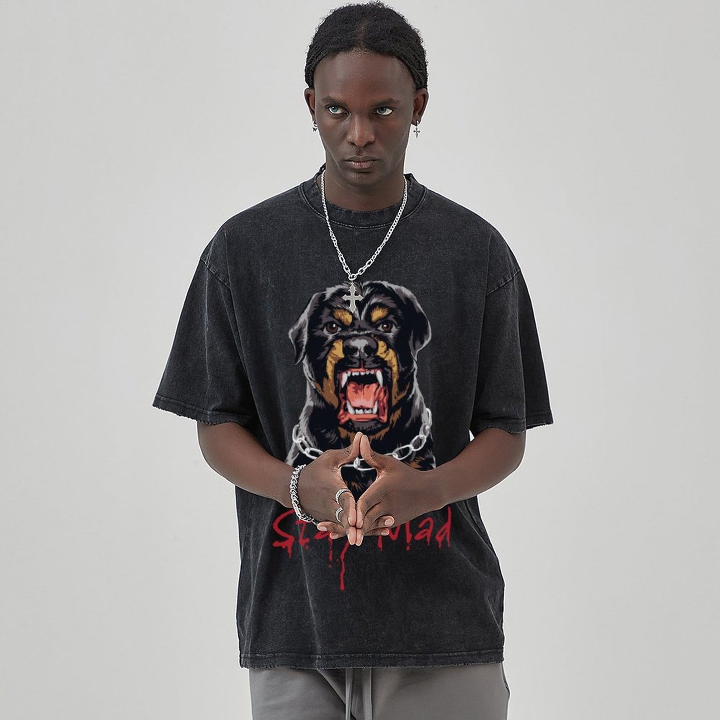 Unisex Vintage Solid Wash T-Shirts 2305102635