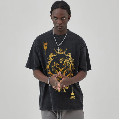 Mens Cotton Wash Solid T-Shirts Oversized Unisex Short Sleeve Streetwear Rap Hip Hop Basic Tee Tops 2305101621