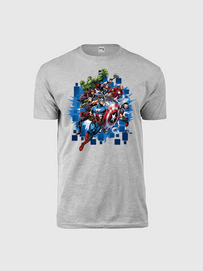 Men's Casual The Avengers Printed Round Neck Short Sleeve T-Shirt