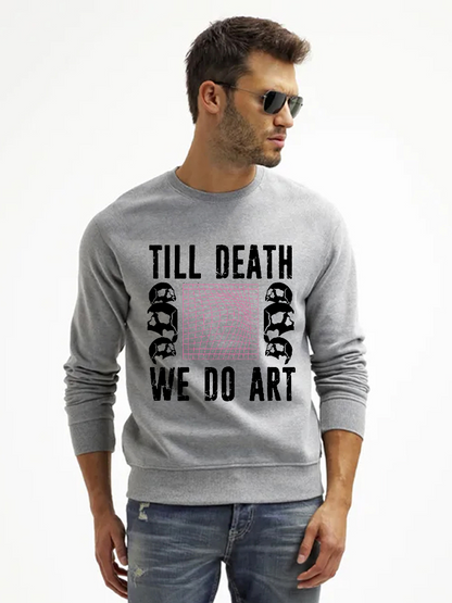 Unisex Round Neck Casual Skull Printed Long Sleeve Sweatshirt