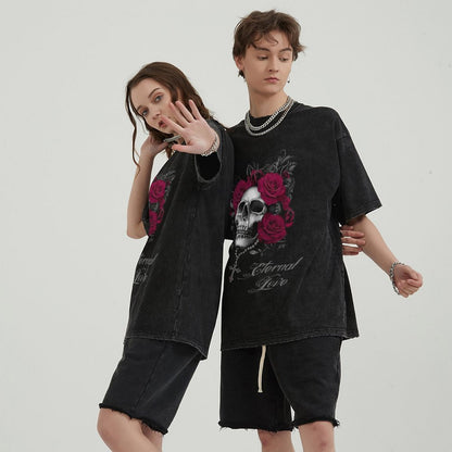 Unisex Vintage Solid Wash T-Shirts 2305104071