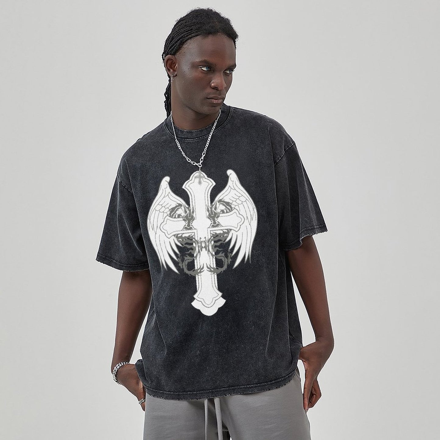 Unisex Vintage Solid Wash T-Shirts 2305102860