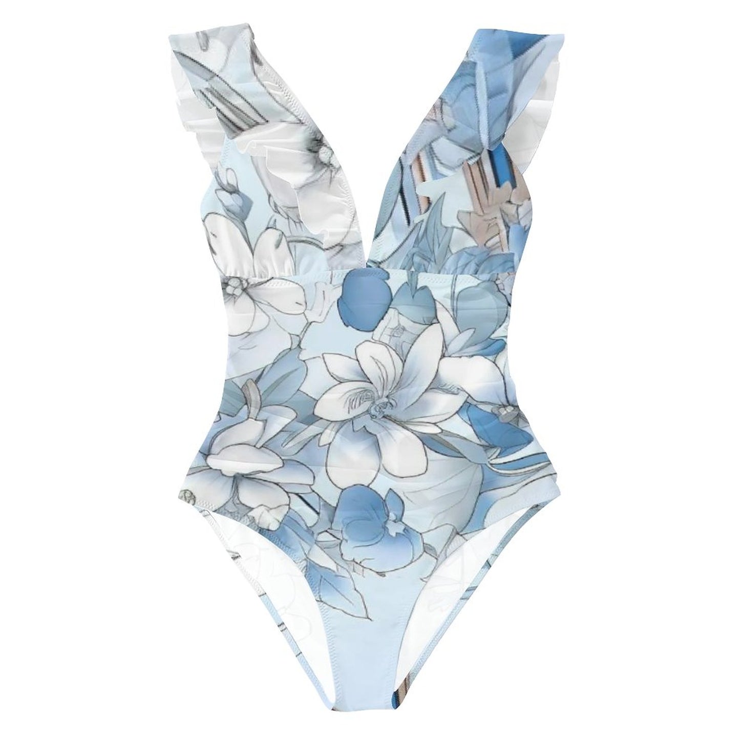 Casual Printed One Piece Swimsuit And Cover Up 2306103044