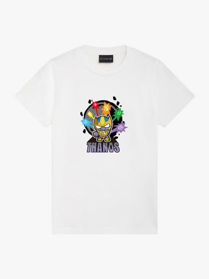 Women's Casual Tiny Thanos Printed Round Neck Short Sleeve T-Shirt
