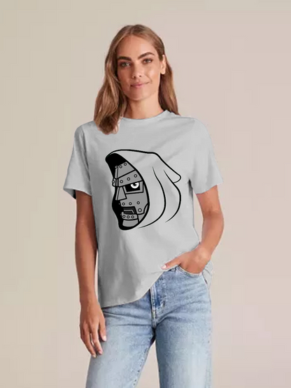 Women's Casual Doom Marvel Comics Printed Round Neck Short Sleeve T-Shirt