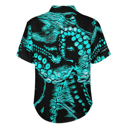 Men's Octopus Painted Print Vacation Hawaiian Shirt 2305106284