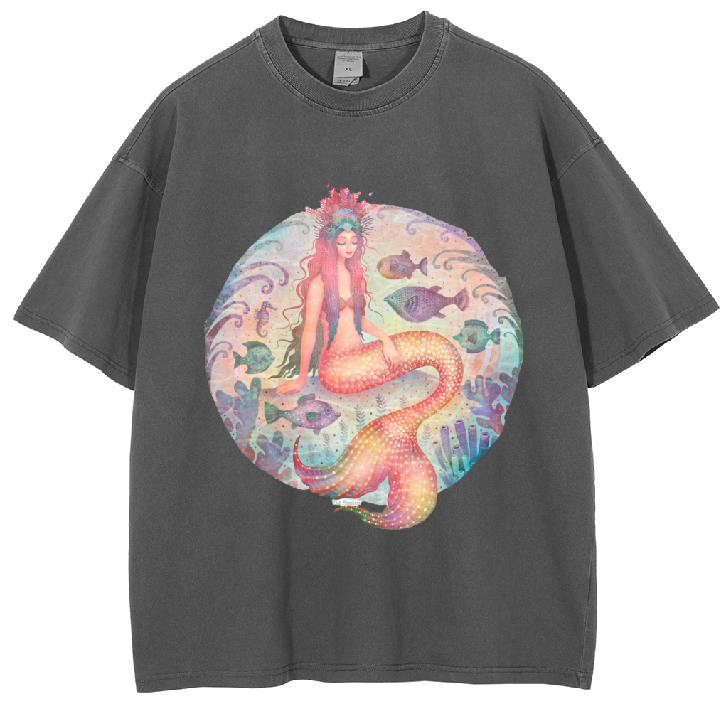 Mens Cotton Wash Solid T-Shirts Oversized Unisex Short Sleeve Streetwear Rap Hip Hop Basic Tee Tops