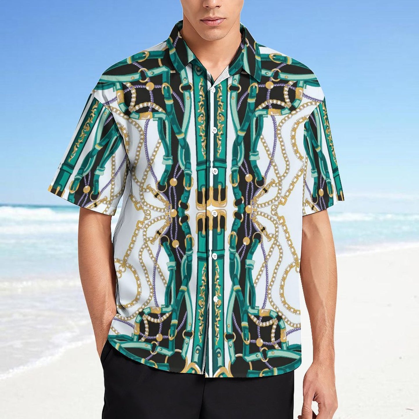 Men's Fashion Casual Printed Short Sleeve Shirts 2306100959