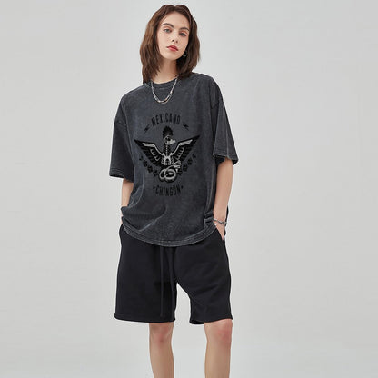 Unisex Vintage Solid Wash T-Shirts 2305102839