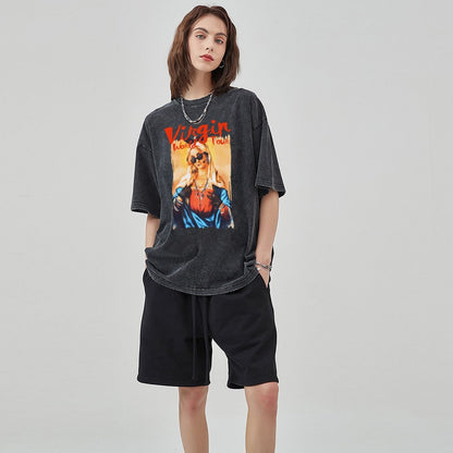 Unisex Vintage Solid Wash T-Shirts 2305102629